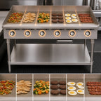 Thumbnail image #3 for Star (Middleby) Ultra-Max 872TA 72-Inch Countertop Gas Griddle, 24-Inch Deep Smooth Steel Plate, 1-Inch Thick, Mechanical Thermostats