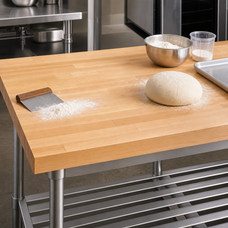 Product image #3 for John Boos 60" x 48" Northern Hard Rock Maple Edge Grain Work Table Top
