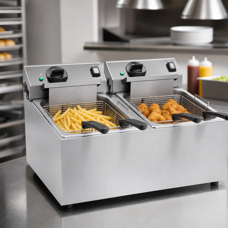 Product image #3 for Vollrath Countertop Double-Well Electric Deep Fryer, 10 lb Capacity Per Well, 120V