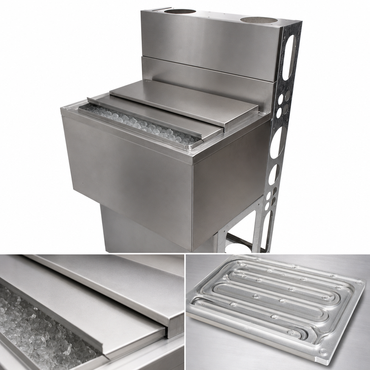 Product image #3 for BK Resources Underbar Ice Bin with 8-Circuit Cold Plate, 80 lb Capacity