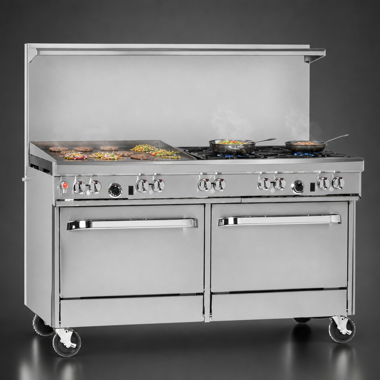 Product image #3 for Southbend Ultimate 60-Inch Commercial Gas Range with 4 Open Burners, 36-Inch Griddle, and 2 Convection Ovens