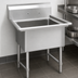 Thumbnail image #3 for BK Resources One-Compartment No-Drainboard Stainless Steel Compartment Sink with 24 x 24 x 14 Inch Bowl and 10 Inch Backsplash