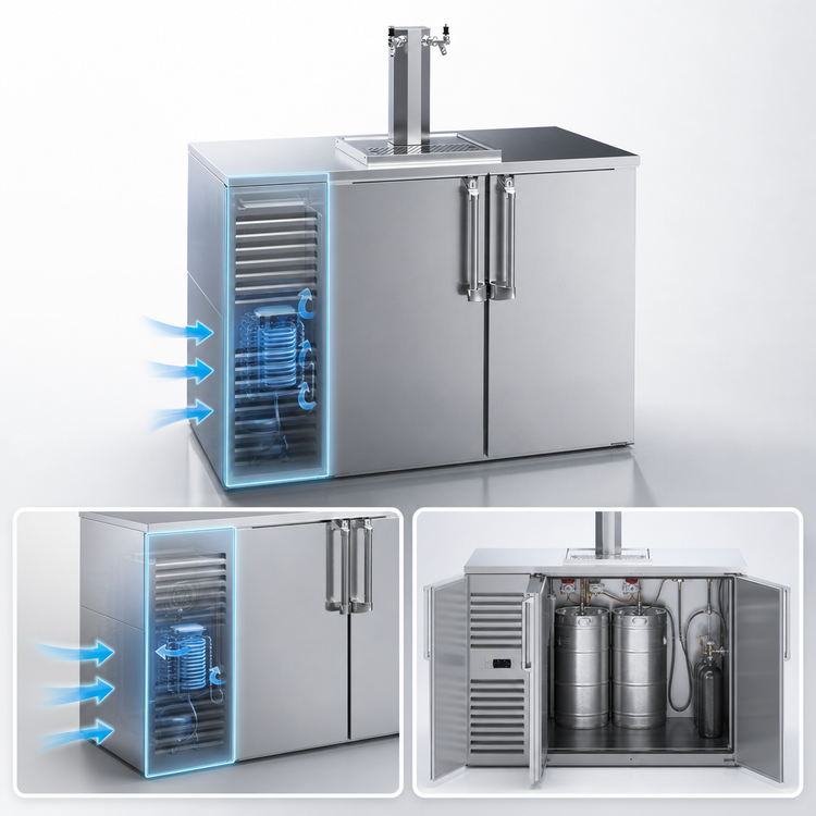 Product image #3 for Krowne DB52 Two-Section Self-Contained Direct Draw Draft Beer Cooler