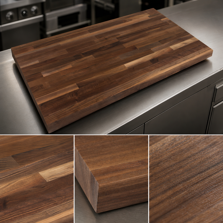 Product image #3 for Boos Block American Black Walnut Blended Edge Grain Kitchen Countertop with Varnique Finish, 60 x 42 x 1-1/2 Inch