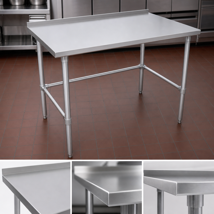 Product image #3 for John Boos Stallion 60 Inch x 24 Inch Stainless Steel Work Table with 1-1/2 Inch Rear Up-Turn
