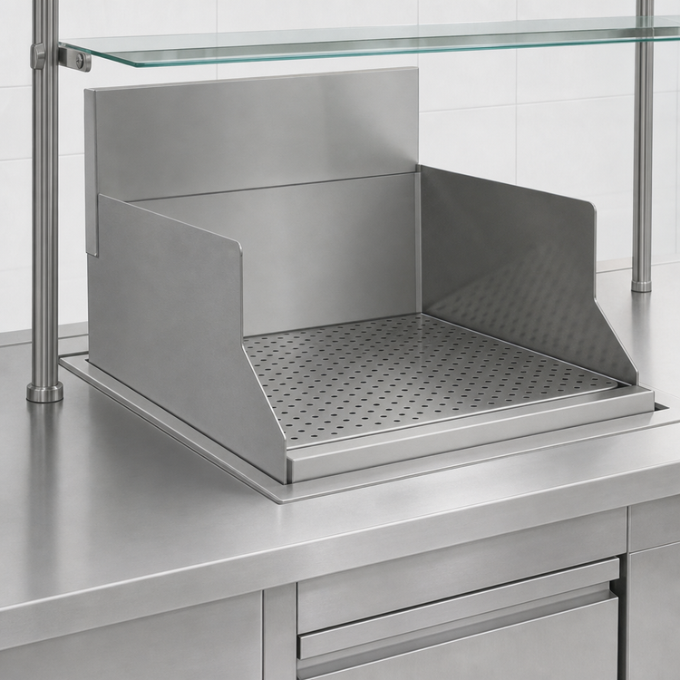 Product image #3 for Advance Tabco Prestige Freestanding Recessed Glass Unit, 24-Inch Wide x 25-Inch Deep, Open Base, Stainless Steel
