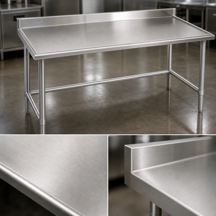 Product image #3 for Spec-Master Marine Series Stainless Steel Work Table with 4-1/2-Inch Backsplash, 144 x 36 Inches