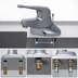 Thumbnail image #3 for T&S Brass Low-Lead 4-Inch Centerset Single Lever Faucet with Long Handle and Pop-Up Drain