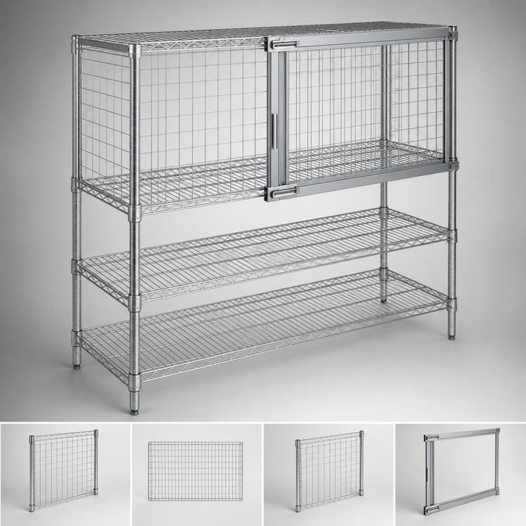 Product image #3 for Metro Super Erecta Chrome Security Cage Module with Door, 48 x 24 x 20 Inches