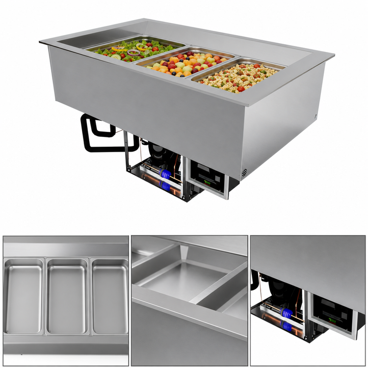 Product image #3 for Hatco CWBP-3 3-Pan Top-Mount Drop-In Refrigerated Cold Well, R-290