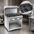 Thumbnail image #3 for Comstock-Castle F33 36-Inch Commercial Gas Range with 6 Open Burners, Open Front Cabinet Base, Backriser and High Shelf