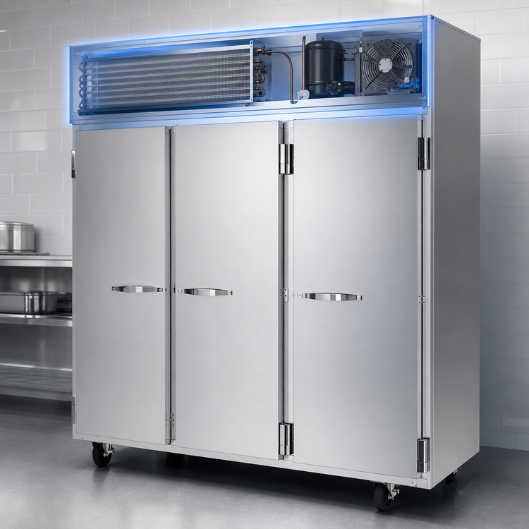 Product image #3 for Beverage-Air Horizon Series Three-Section Top-Mount Reach-In Freezer, 69.1 Cu. Ft., Solid Hinged Doors