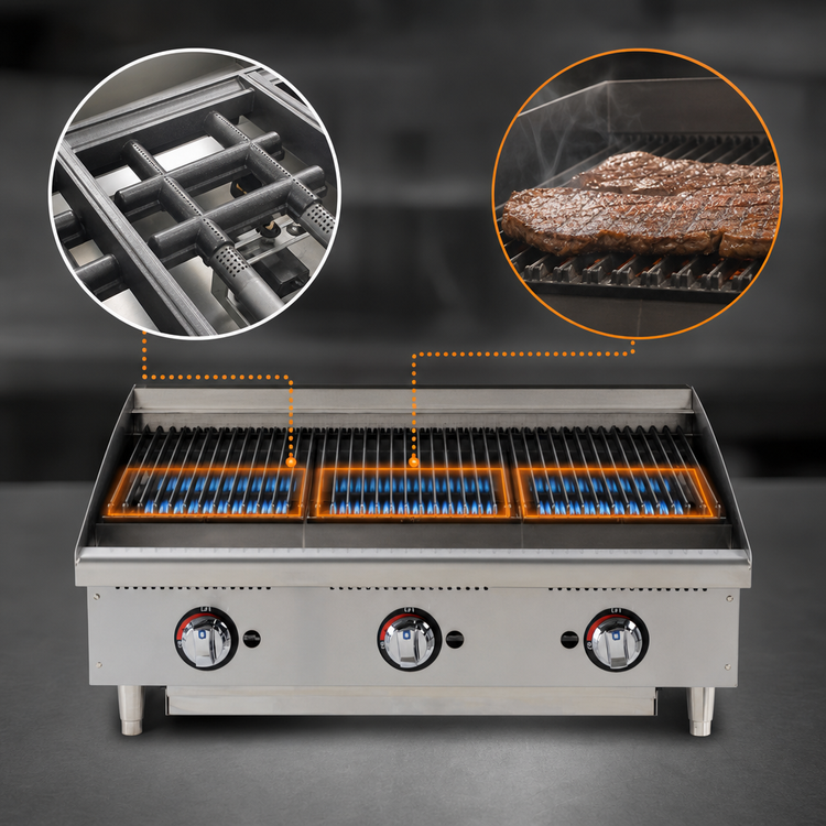 Product image #3 for Star-Max 36-Inch Countertop Natural Gas Radiant Charbroiler