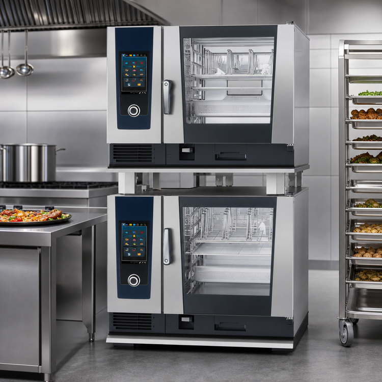 Product image #3 for RATIONAL iCombi Pro Double Stack 6-Full Size Liquid Propane Combi Oven Package, 208/240V, 1-Phase