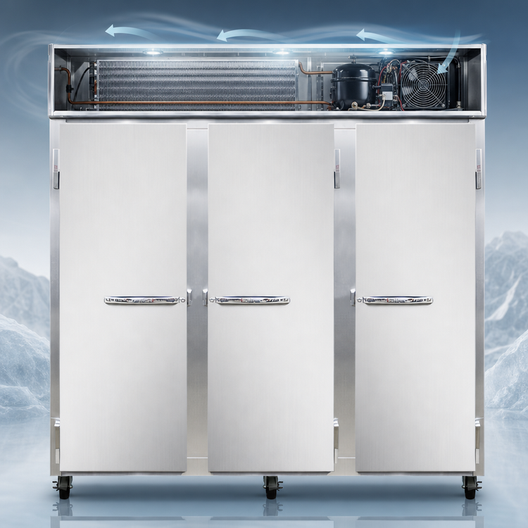 Product image #3 for Continental Refrigerator 3FNSA Three-Section Standard Depth Reach-In Freezer with Stainless Steel Exterior