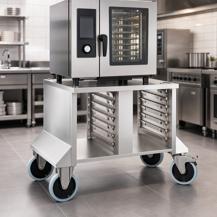 Product image #3 for RATIONAL UG II Mobile Catering Stand for SCC 61/CMP 101 Series, 14 Supporting Rails, Stainless Steel