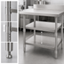 Thumbnail image #3 for 30-Inch x 24-Inch Adjustable 18/430 Stainless Steel Undershelf for Uni-Lok® Hat Channel Frame Tables