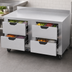 Thumbnail image #3 for Beverage Air 60-Inch Two-Section Worktop Refrigerator with 4 Drawers, Stainless Steel, Rear-Mounted Self-Contained R290
