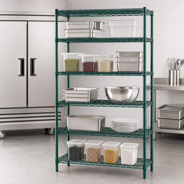 Product image #3 for Eagle Redi-Pak 5-Tier Wire Shelving Unit, 36 x 24 x 74 Inches, Green Epoxy Finish