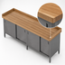 Thumbnail image #3 for John Boos 144-Inch x 30-Inch Wood Top Work Table with Cabinet Base, Sliding Doors, and 4-Inch Coved Riser