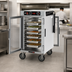 Thumbnail image #4 for Metro HotBlox Narrow 8-Pan Half-Height Mobile Pass-Thru Insulated Holding Cabinet with Clear Front and Rear Doors