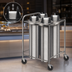 Thumbnail image #3 for Dinex DXP4ATG8 Mobile Unheated Plate Dispenser with 4 Self-Elevating Tubes for 10-12 Inch Round Plates