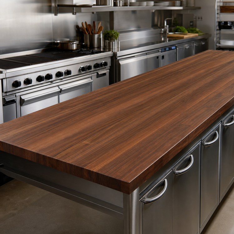 Product image #3 for Boos Block American Black Walnut Full-Length Edge Grain Kitchen Countertop with Varnique Finish, 144 x 27 x 2-1/4 Inch