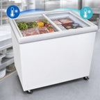 Thumbnail image #4 for Excellence Commercial Products SPOT-6HCD Dual-Temperature Open Chest Refrigerator/Freezer, 11.5 Cu. Ft., Sliding Glass Doors, White