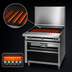 Thumbnail image #3 for Titan 48-Inch Heavy Duty Gas Chitwood Smoke Charbroiler Range with Cabinet Base