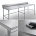 Thumbnail image #3 for Sapphire 84-Inch x 30-Inch 18-Gauge 430 Stainless Steel Work Table with 5-Inch Backsplash and Open Galvanized Base