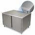 Thumbnail image #3 for BK Resources 30-Inch x 30-Inch Single-Sided Stainless Steel Chef Table with Cabinet Base and Hinged Doors