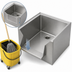 Thumbnail image #3 for Advance Tabco Drop Front Floor-Mounted Stainless Steel Mop Sink with 24 x 24 x 12-Inch Bowl and 2-Inch IPS Outlet