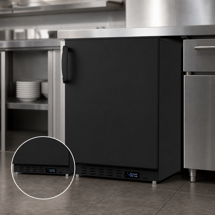 Product image #4 for Summit Commercial 2.68 Cu. Ft. Reach-In Undercounter All-Freezer with Reversible Solid Door, Black Exterior