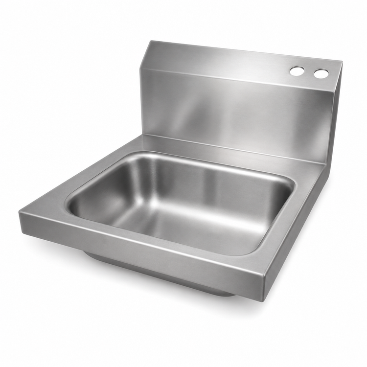 Product image #3 for Pro-Bowl Wall-Mount Stainless Steel Hand Sink with 14" x 10" x 5" Bowl and Deck-Mount Faucet Holes