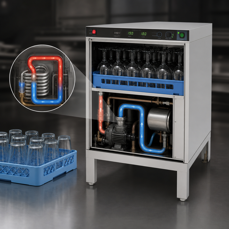 Product image #3 for Moyer Diebel 601HRG 24-Inch Undercounter High-Temp Heat Recovery Glasswasher with Built-In Booster