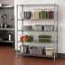 Thumbnail image #3 for Red-i-Pak Stationary 4-Tier Chrome Wire Shelving Unit, 60W x 24D x 63H
