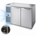 Thumbnail image #3 for True 52-Inch Two-Section Refrigerated Back Bar Cooler with Stainless Steel Countertop and Solid Locking Doors