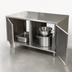 Thumbnail image #3 for BK Resources Dual-Access 30 x 30 Inch Stainless Steel Chef Table Cabinet Base with Hinged Doors