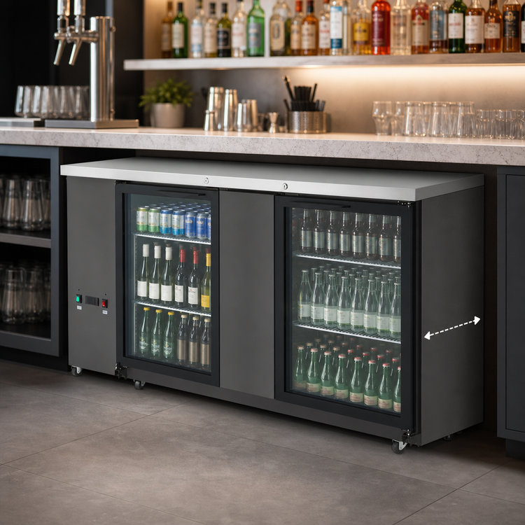 Product image #3 for Atosa Two-Section Shallow Depth Back Bar Cooler with Locking Glass Doors, 68-Inch, 18.6 Cu. Ft.
