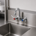 Thumbnail image #3 for T&S Brass Wall-Mount Workboard Faucet, 4-Inch Centers, Swivel Gooseneck Spout, Cerama Cartridges