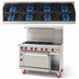 Thumbnail image #3 for American Range 48 Inch Green Flame Commercial Gas Range with 8 Open Burners, Standard Oven Left, and Storage Base Right