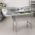 Thumbnail image #3 for BK Resources Two-Compartment Stainless Steel Sink with 18-Inch Left Drainboard and 16 x 20 x 14 Bowls