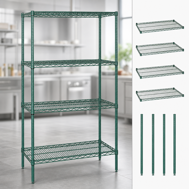 Product image #3 for Quantum 36" W x 12" D x 54" H Wire Shelving Starter Kit with 4 Shelves and 4 Posts