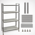 Thumbnail image #3 for Cambro Camshelving Elements XTRA High Density Top Rail Stationary Starter Unit, 18 in. D x 48 in. L x 81 in. H, 4-Shelf Solid
