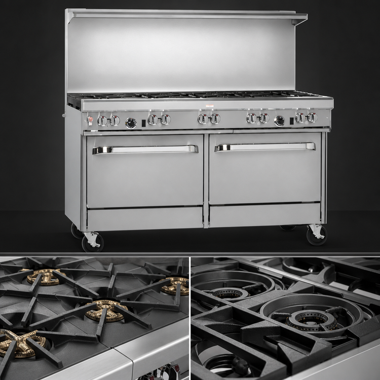 Product image #3 for Southbend Ultimate 60-Inch Gas Restaurant Range with 8 Burners and 2 Convection Ovens