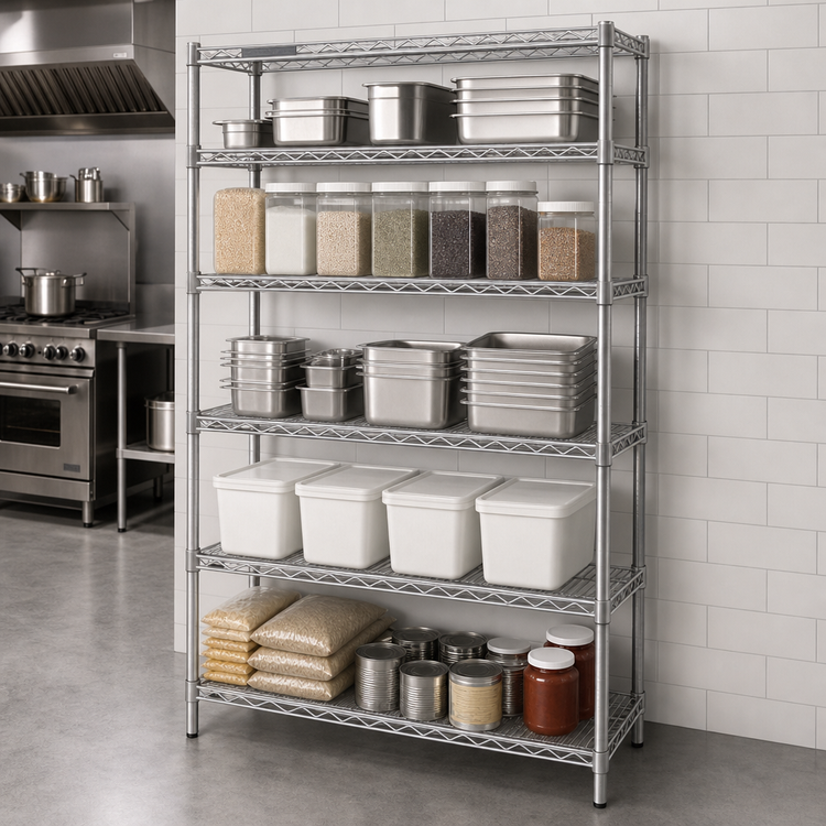 Product image #3 for Eagle Group 5-Tier Add-On Wire Shelving Unit, 30W x 21D x 74H, Stainless Steel Finish