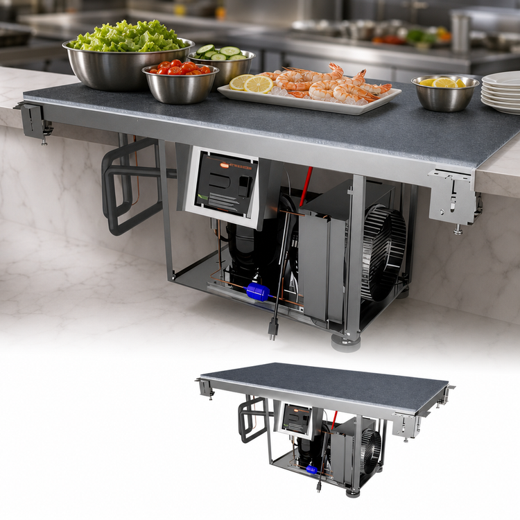 Product image #3 for Hatco Simulated Stone Built-In Flush Top Refrigerated Cold Shelf, 36-Inch x 15-1/2-Inch, R-290, 1/5 HP