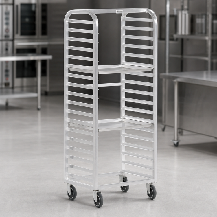 Product image #3 for Channel Manufacturing Standard Heavy-Duty Mobile Aluminum Side-Load Bun Pan Rack, 30-Pan Capacity