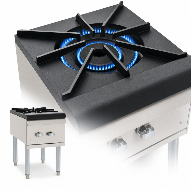 Product image #3 for Vulcan Quick Ship Platinum Gas Stock Pot Range with Single Two-Ring Burner, 18-Inch Wide