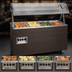 Thumbnail image #3 for Vollrath 2-Series Affordable Portable 4-Well Mobile Hot Food Station with Buffet Breath Guard, Enclosed Base, Walnut Woodgrain, 208-240V